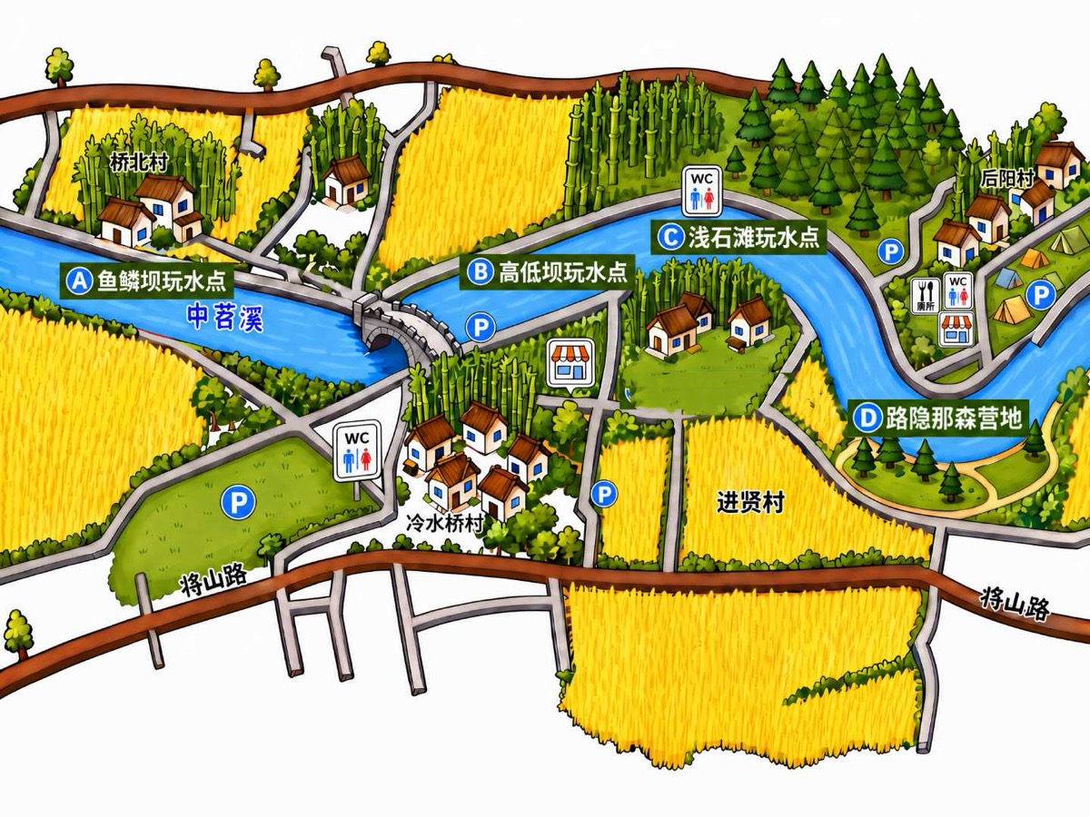 绿景村玩水点地图